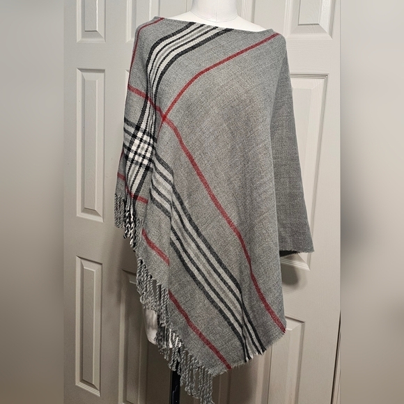 V.Fraas Women's Gray Pullover Poncho One Size - Picture 3 of 5